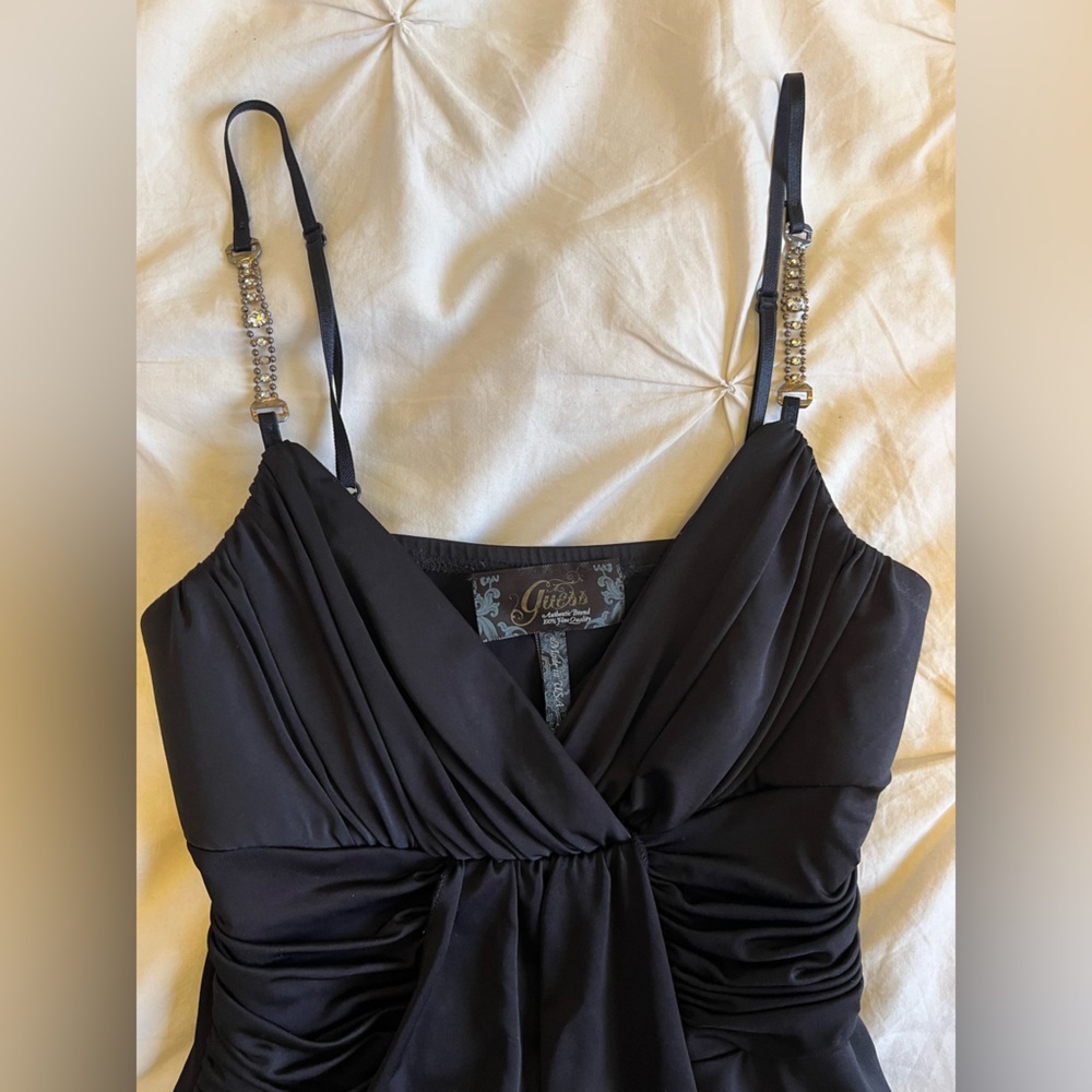 Guess Black Camisole with Rhinestone Straps